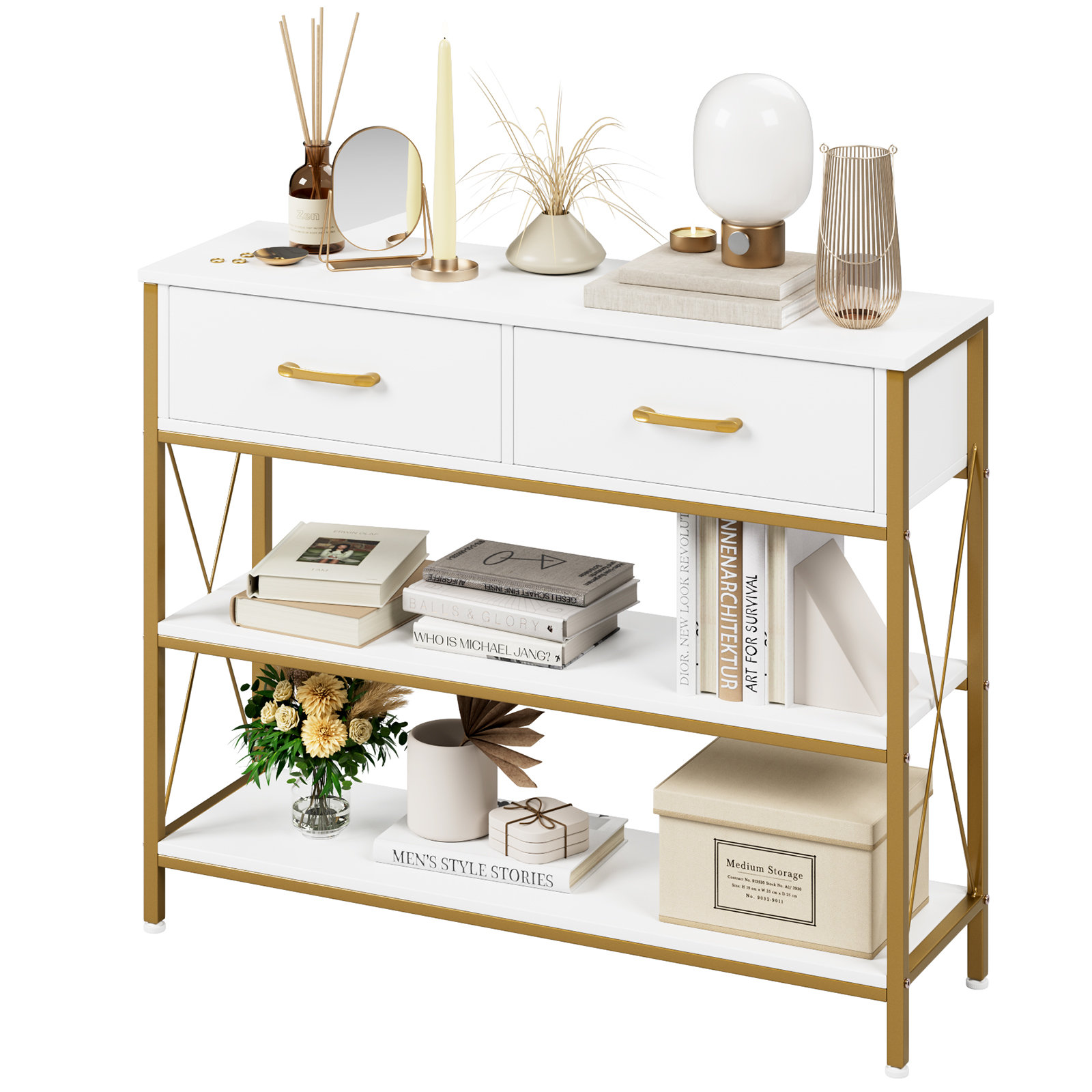 17 Stories Kedarian 39.4" Console Table with 2 Drawers & Reviews ...